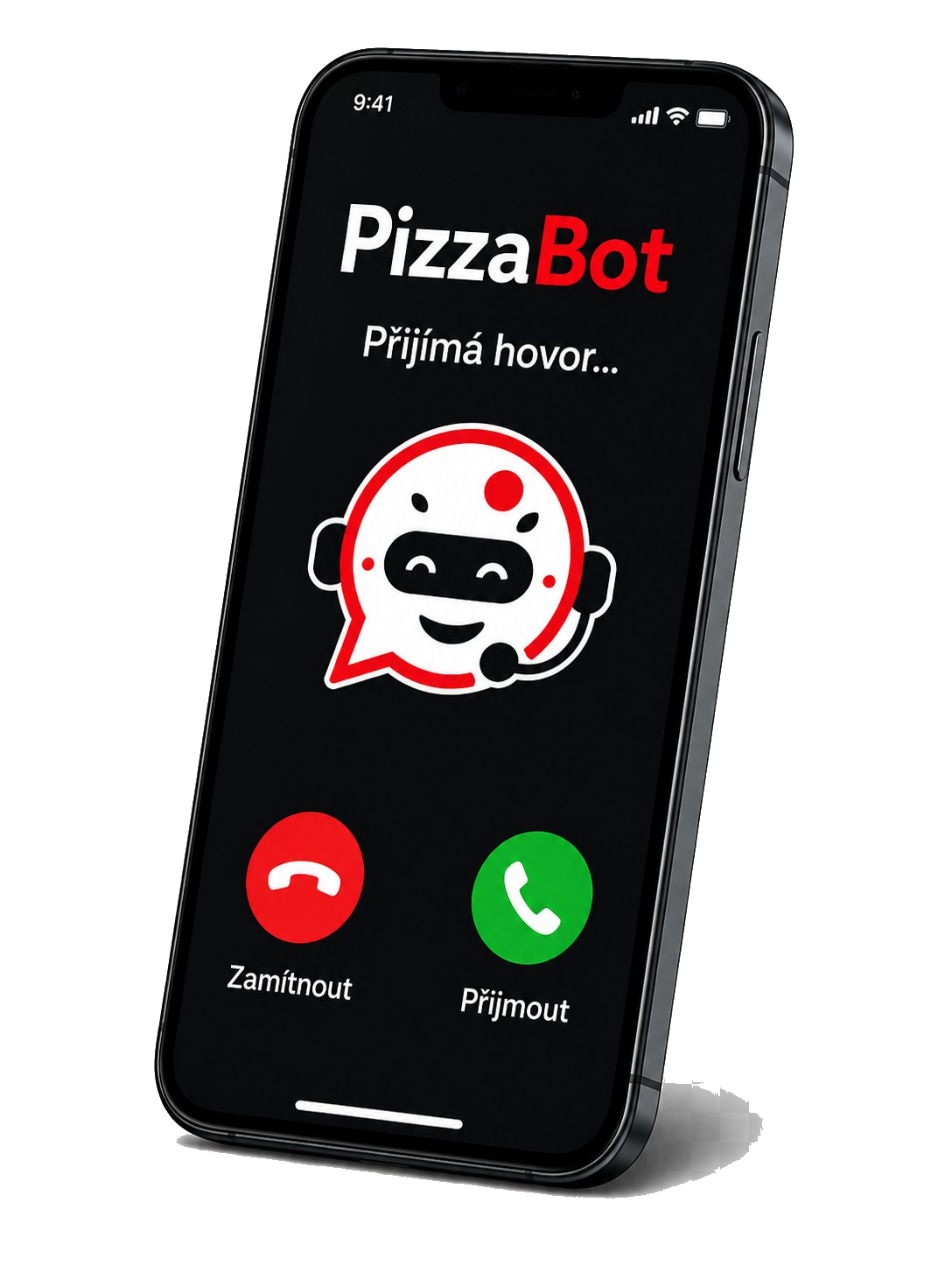 PizzaBot přijímá hovor